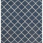 Bay Blue Glossy Arabesque 10.83 in. x 15.50 in. x 8mm Ceramic Wall Tile (11.7 sq.ft./Case)