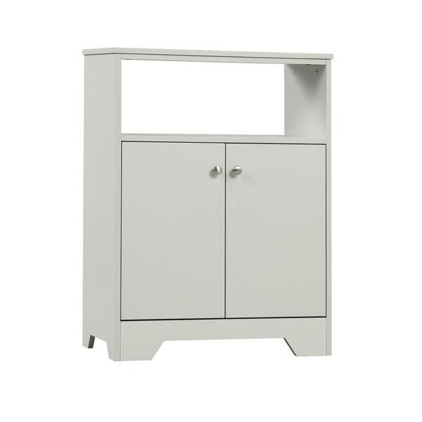 Nestfair 23.62 in. W x 11.8 in. D x 39.57 in. H White Bathroom Standing  storage Linen Cabinet with 3 Drawers and 1 Door L35523W282 - The Home Depot