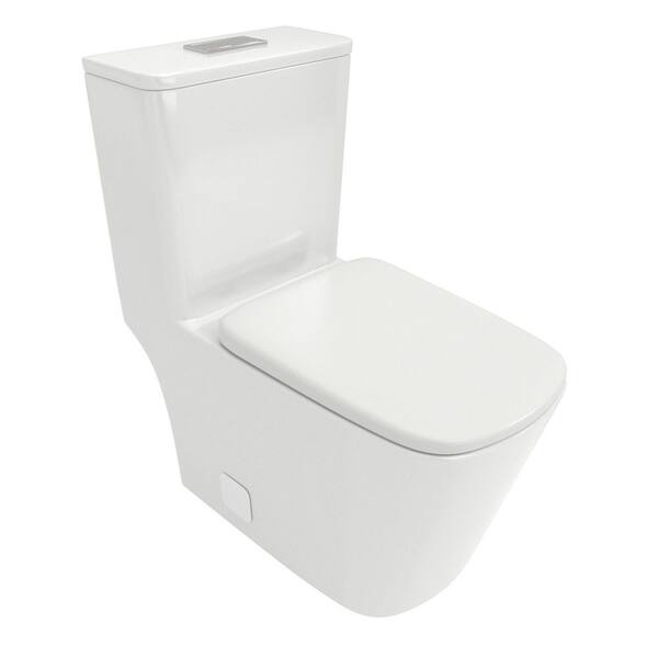 RAINLEX 12 in. Rough-In 1-Piece 1.6/1.1 GPF Dual Flush Elongated Toilet in White Seat Included