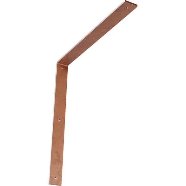 20 in. x 2 in. x 20 in. Steel Hammered Copper Hamilton Bracket