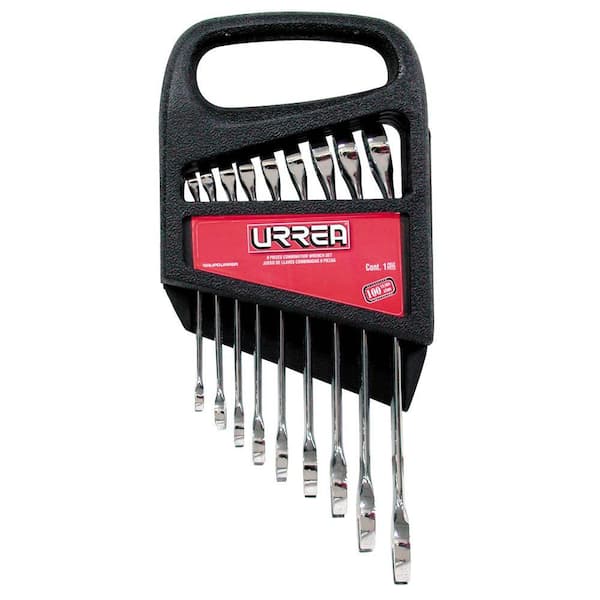 URREA 12-Point Combination Chrome Wrenchs Set (9-Piece)
