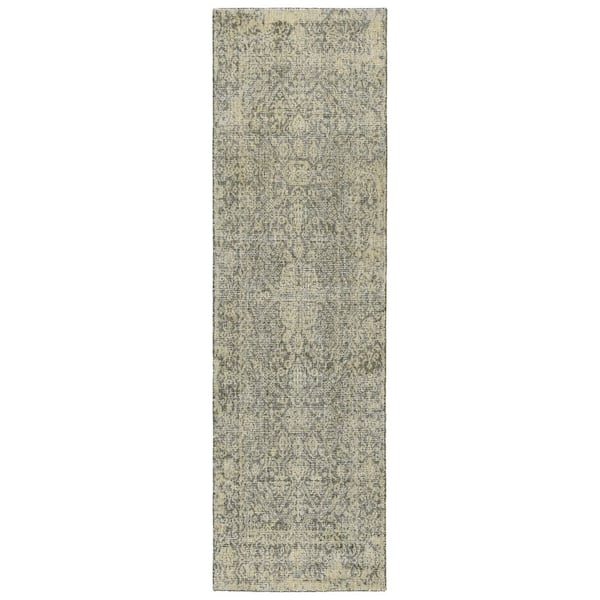 Maharaja 2 ft. x 8 ft. Green Traditional Faded-medallion Runner Rug