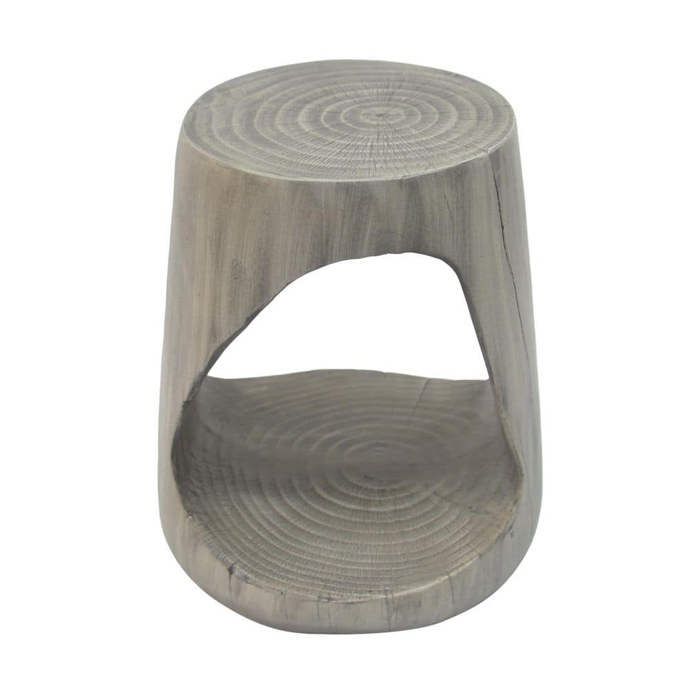 Grey Round Wood-Look Stone Outdoor Side Table price history on PriceWatchPro