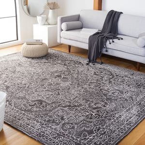 Marquee Black/Ivory 8 ft. x 10 ft. Floral Oriental Area Rug