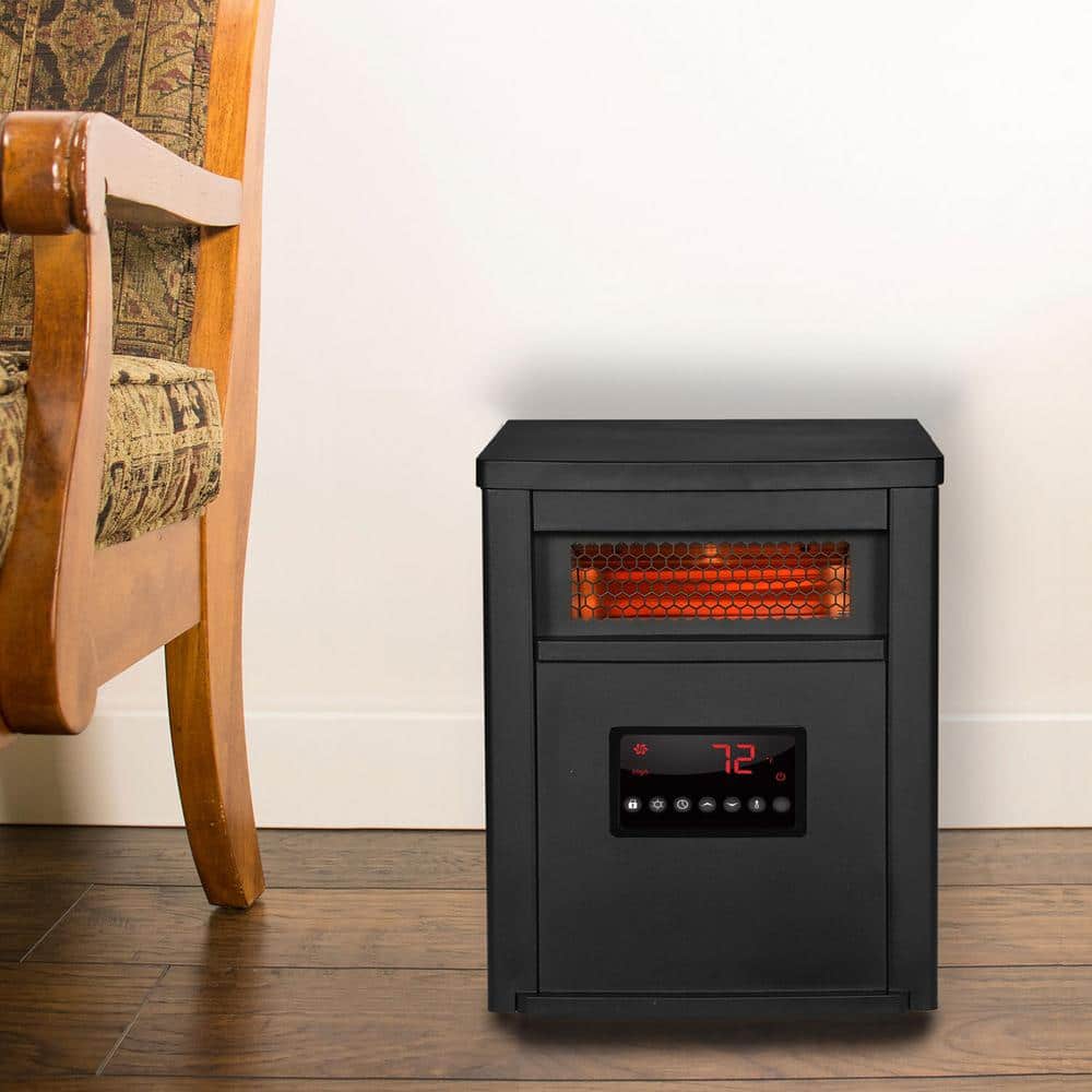 16-Inch Black Steel Infrared Heater with LED Display
