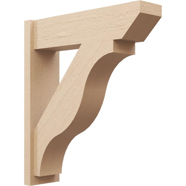 Ekena Millwork 8 in. x 34 in. x 30 in. Funston Slat Rough Cedar Woodgrain Timberthane Polyurethane Outlooker, Primed Tan