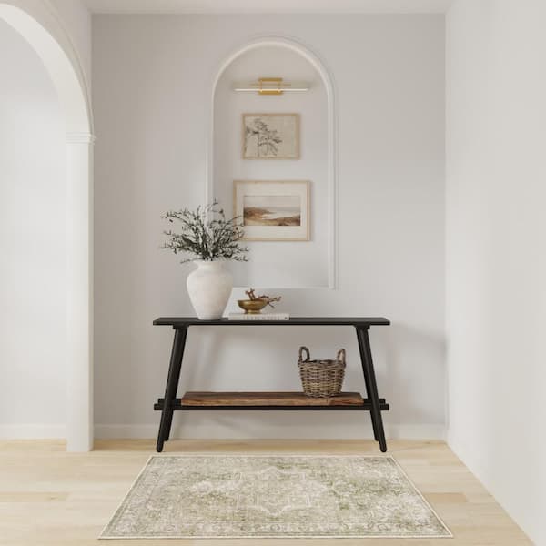 Astra Machine Washable doormat 2 ft. x 4 ft. Center medallion Traditional Area Rug