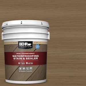 5 gal. #ST-147 Castle Gray Semi-Transparent Waterproofing Exterior Wood Stain and Sealer