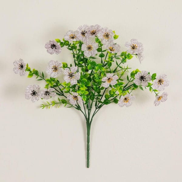Nearly Natural 13 in. UV Resistant Artificial Daisy Bush (Indoor