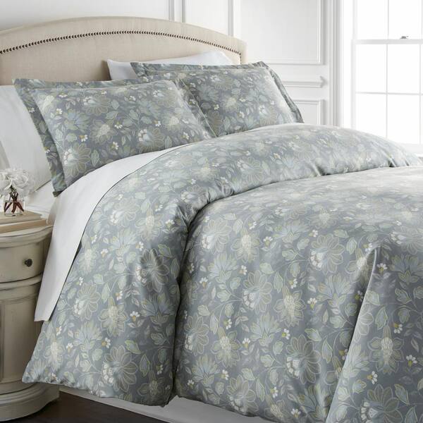 SOUTHSHORE FINE LINENS Infinite Blossom Duvet Cover 2-Piece Blue Twin/Twin XL King Microfiber Duvet Cover Set
