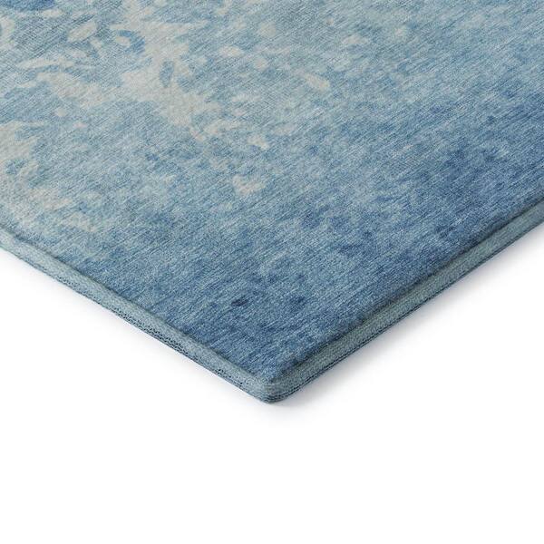Mayfield Premium Machine Washable Abstract AMF1959 Denim 5 ft. x 7 ft. 6 in. Area Rug