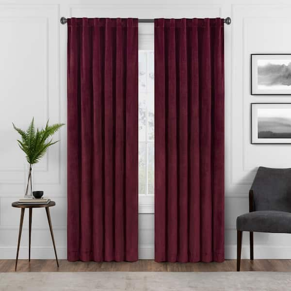 Eclipse Harper Velvet Absolute Zero Blackout Curtain Panel - 50 in. x 95  in. in Port FZE002AB3POT - The Home Depot