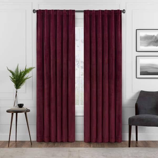Eclipse Harper Thermalayer Port Polyester Solid 50 in. W x 108 in. L Lined Noise Cancelling Rod Pocket Blackout Curtain