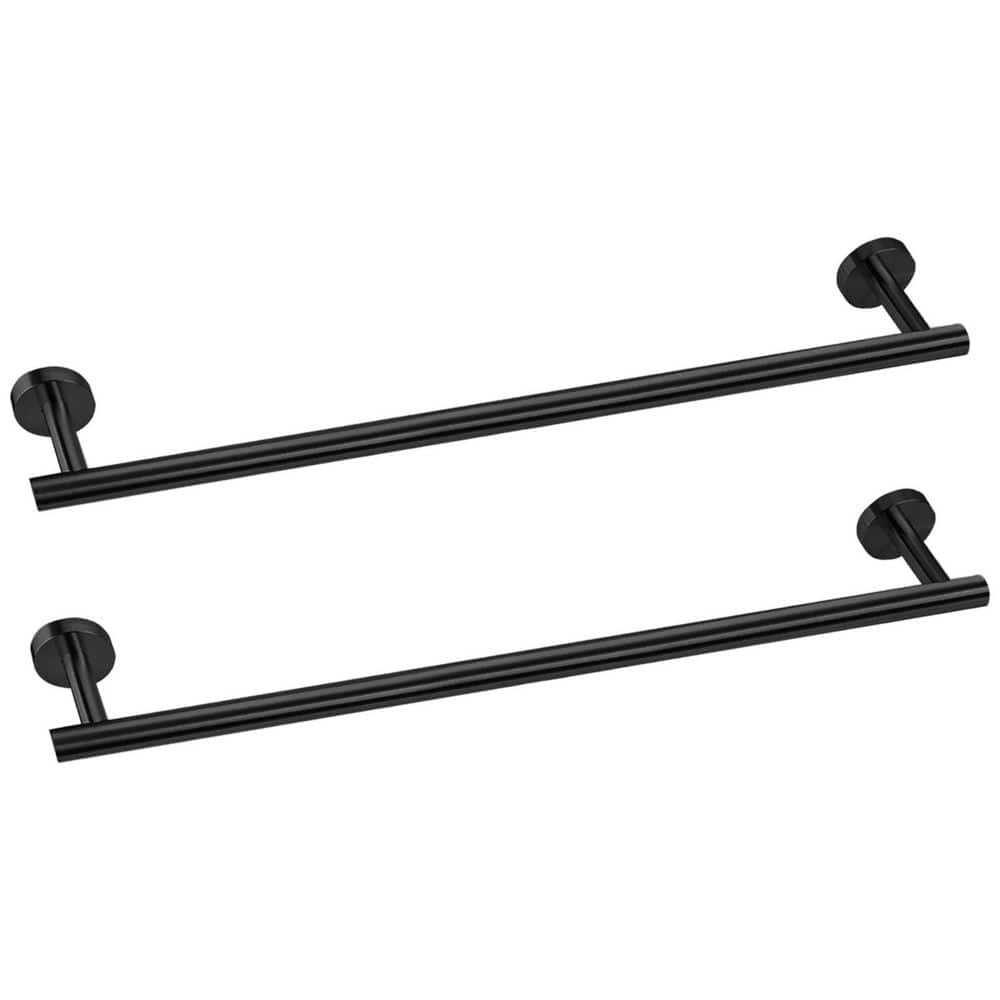 2-Piece 24 in. Wall Mounted Stainless Steel Bathroom Towel Bar in Black, Bathroom Towel Holder Towel Hanger price history on PriceWatchPro