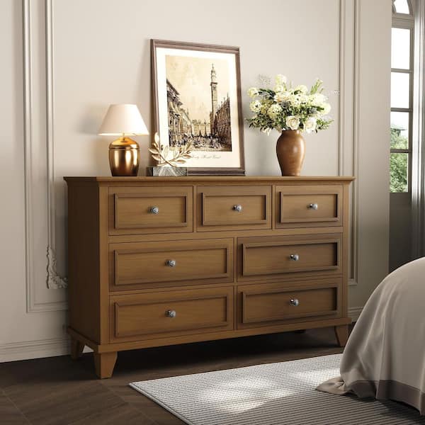 deep dresser 5 Drawer Dresser with Deep Drawers for Bedroom, Modern Wooden Chest Dresser  with Deep Drawers with Vintage Pattern Design