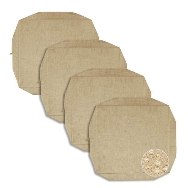 Angel Sar 24 in. Brown Outdoor Cushion Covers with Zipper for Outdoor Furniture Garden Backyard (4-Count)