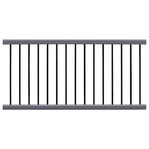 Ultrashield Hemispheres 36 in. x 3 in. x 6 ft. Westminster Gray Composite Railing Kit