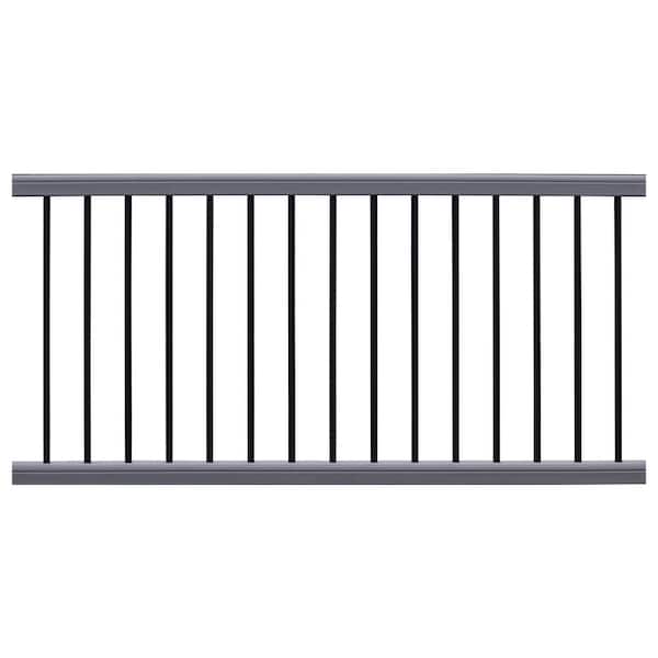 NewTechWood Ultrashield Hemispheres 36 in. x 3 in. x 6 ft. Westminster Gray Composite Railing Kit
