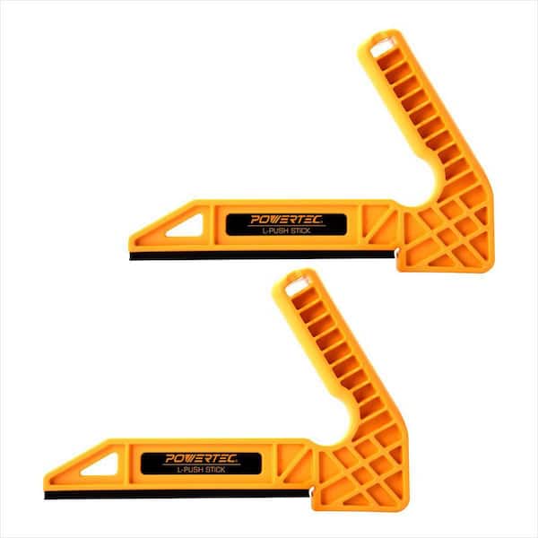 POWERTEC Plastic L Push Stick Deluxe L-Shaped Woodworking Push Tools (2-Pack)