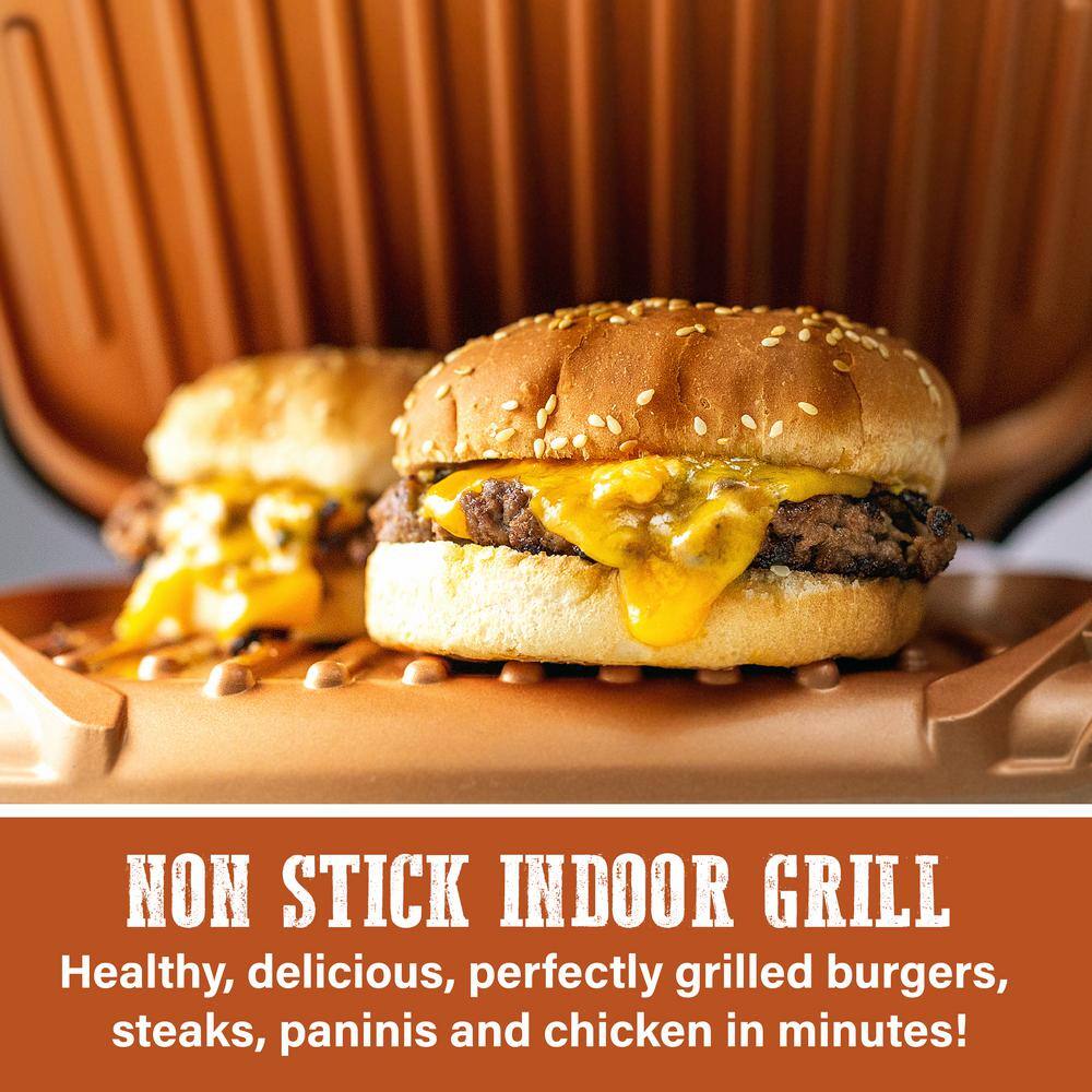 Gotham Steel Nonstick Copper Ceramic Electric Grill and Panini Press