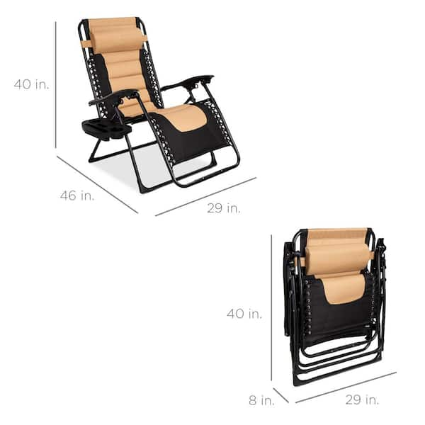 Best Choice Products Oversized Zero Gravity Chair, Folding Recliner W/  Removable Cushion, Side Tray : Target