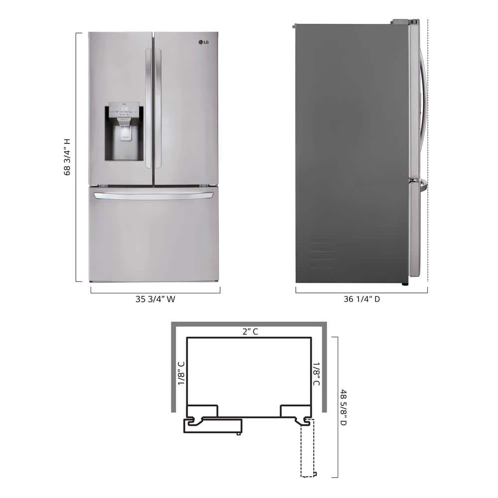 LG 28 Cu Ft Stainless Steel French Door Refrigerator with Ice Maker