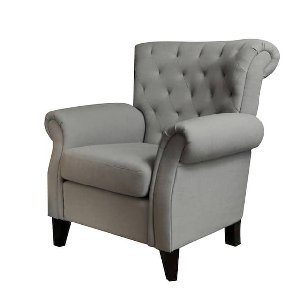 LOKATSE HOME Gray Polyester Accent Chair