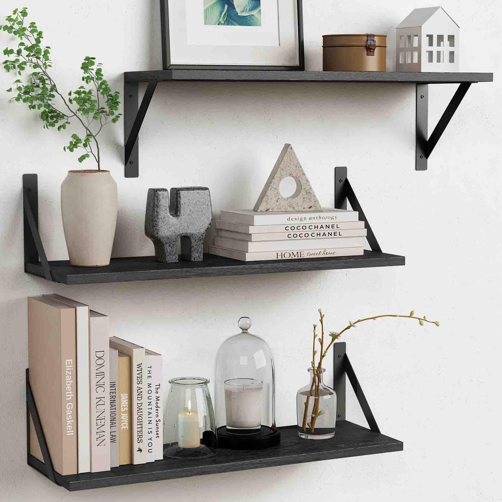 24 in. W x 8 in. D Floating Decorative Wall Shelf Set of 3