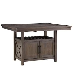 56 in. Rectangle Traditional Espresso Wood Counter Height Dining Table