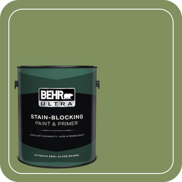 BEHR ULTRA 1 gal. #PPU10-03 Green Energy Semi-Gloss Enamel Exterior Paint & Primer