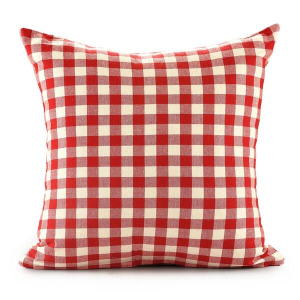 red and white throw pillows