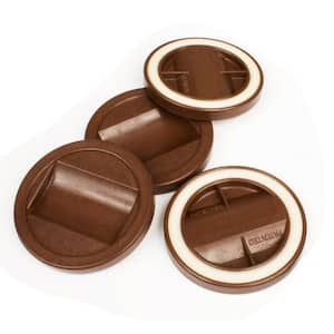 3-1/4 in. Chocolate Color Bed Roller/Furniture Wheel Caster Cup Gripper Set of 4