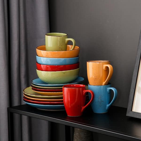 vancasso Navia Tropical Multi-colors 32-Piece Stoneware Dinnerware