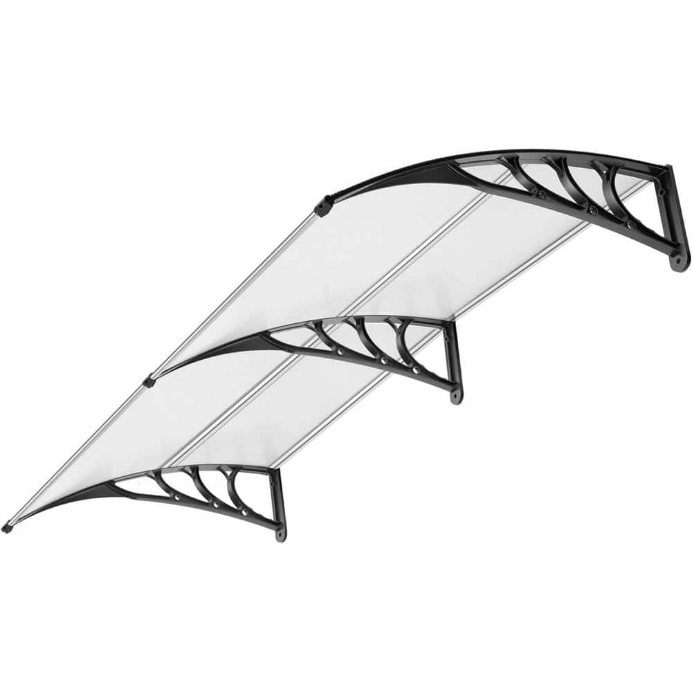 Clear and Black Aluminum Fixed Door/Window Awning