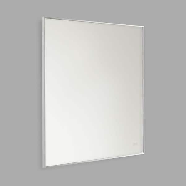 Generation Lighting Cadre 36 in. x 36 in. Chrome Integrated LED Illuminated Dimmable Vanity Light Mirror