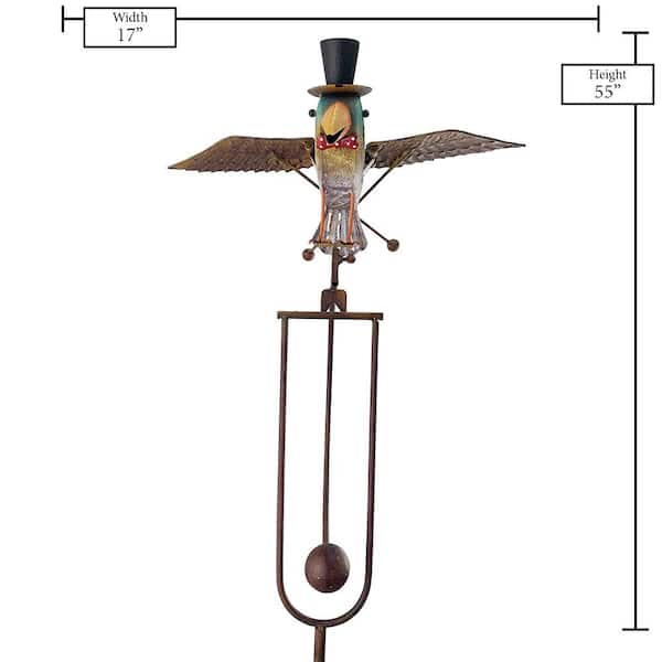 Outdoor Thermometer - 42 Inch Metal Owl Garden Stake outside