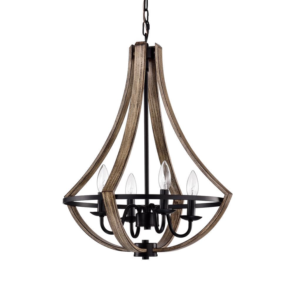 Warehouse of Tiffany Perkins 4-Light Matte Black Indoor Chandelier