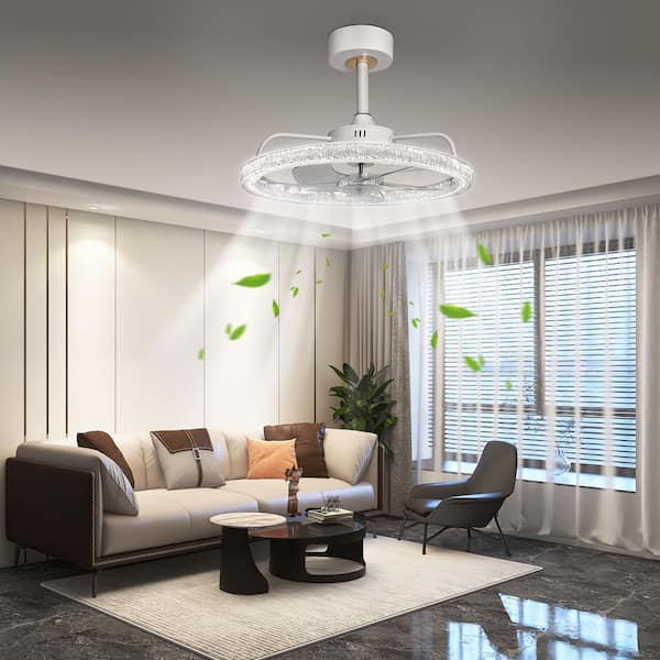 20 in. Indoor Smart White Ceiling Fan with Lights for Bedroom, 6-Speed 3 Color Ceiling Fan with Remote and Downrod