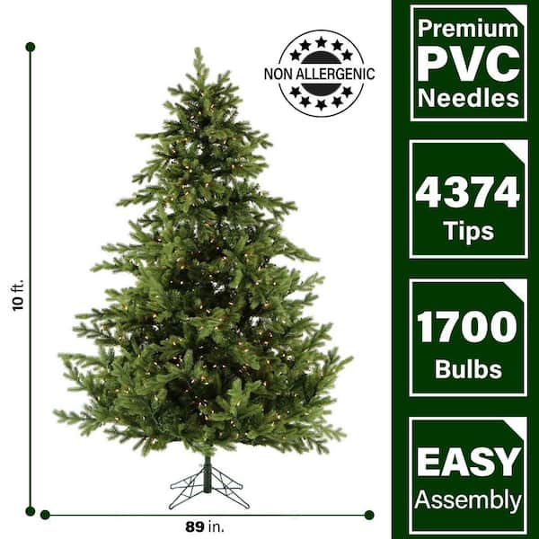 10 ft. Pre-Lit Foxtail Pine Artificial Christmas Tree with Warm White LED Lights