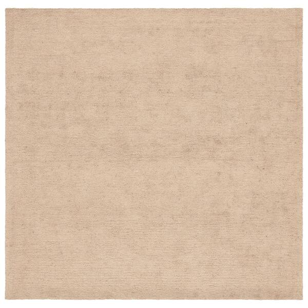 Natural Fiber 6 ft. x 6 ft. Square Gold Contemporary Solid Color Area Rug