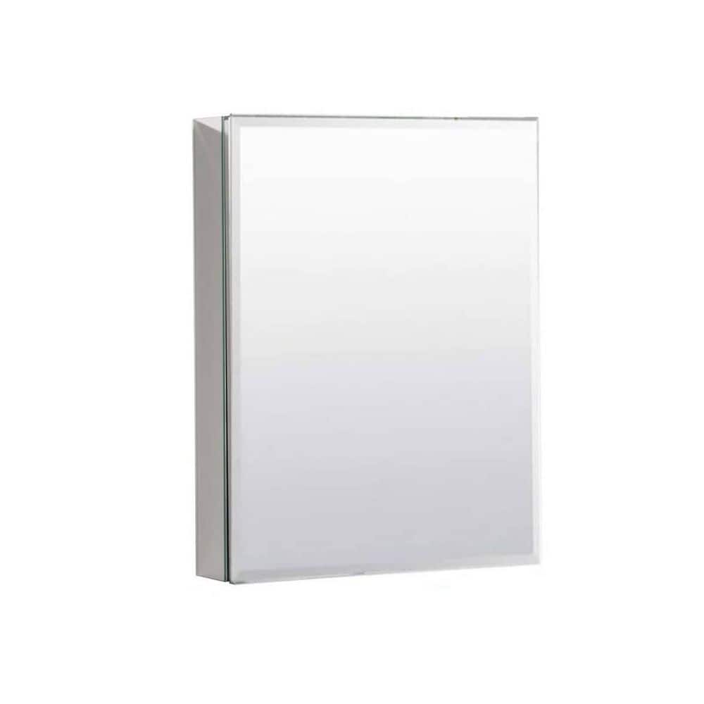 20 in. W x 26 in. H Silver Rectangle Aluminum Recessed or Surface Mount Medicine Cabinet, Medicine Cabinet with Mirror