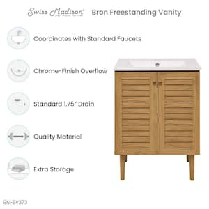 Bron 24 in. Bathroom Vanity in Oak