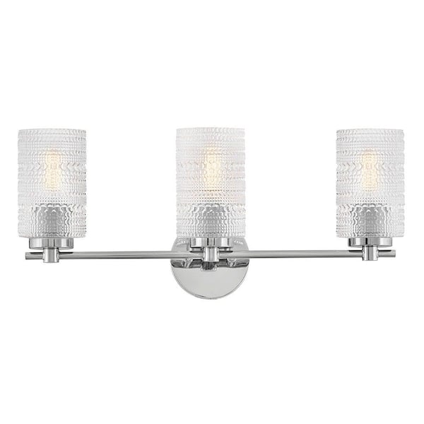 Bordeaux 3-Light Polished Chrome Vanity Light Bordeaux 3-Light Polished Chrome Vanity Light