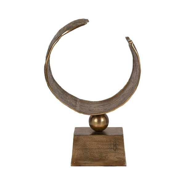 Liv & Skye Bronze 14 in. x 23 in. Round Metal Antique Tabletop Sculpture