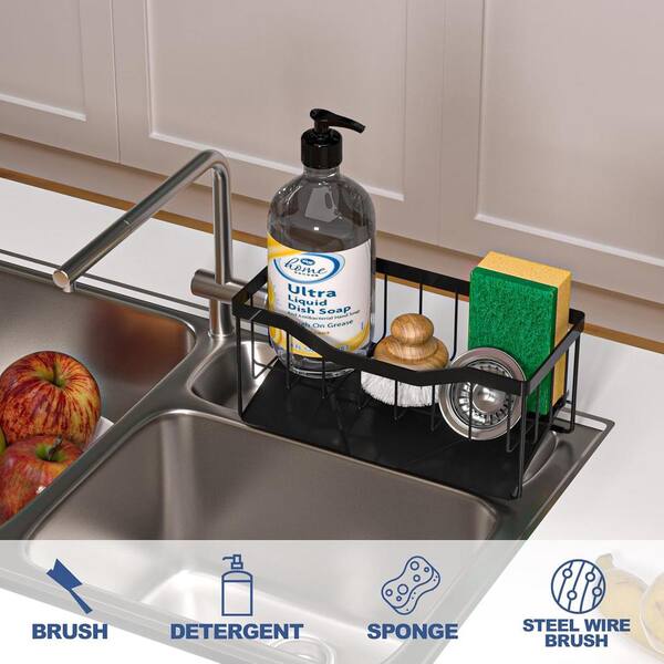 Sponge Holder For Kitchen Sink, Kitchen Sink Caddy With Auto Draining...
