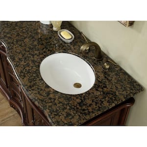Cassandra 60 in. W x 22 in. D. x 36 in. H Double Sink Bathroom Vanity in Dark Cherry with Baltic Brown Granite Top