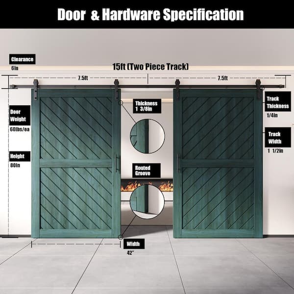 HOMACER XT2 42 in. x 80 in. C-Panel Royal Pine Slanted