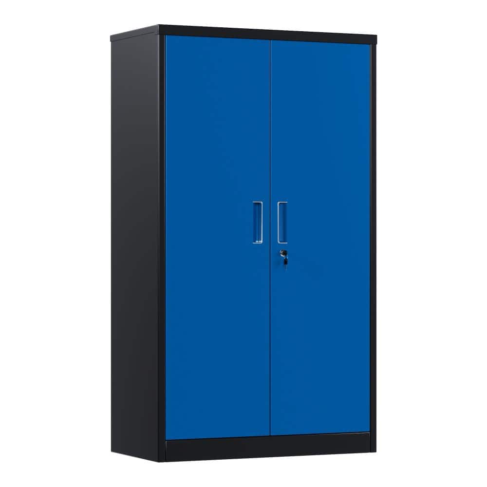 Blue-Black Color Block Industrial Lockable Metal Storage Cabinet, Thick Cold Rolled Steel Office Document Cabinet price history on PriceWatchPro