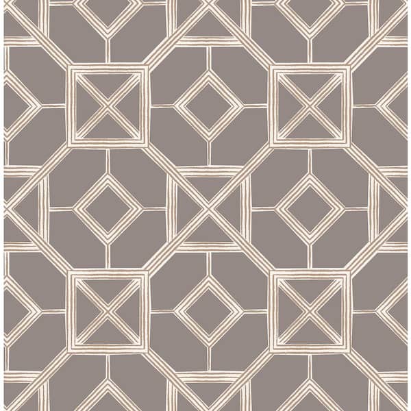 A-Street Prints Purple Livia Mauve Trellis Wallpaper Sample