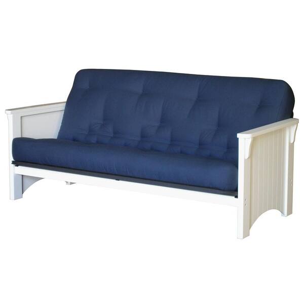Big Tree Cottage Futon with Navy Deluxe Spring Full Mattress